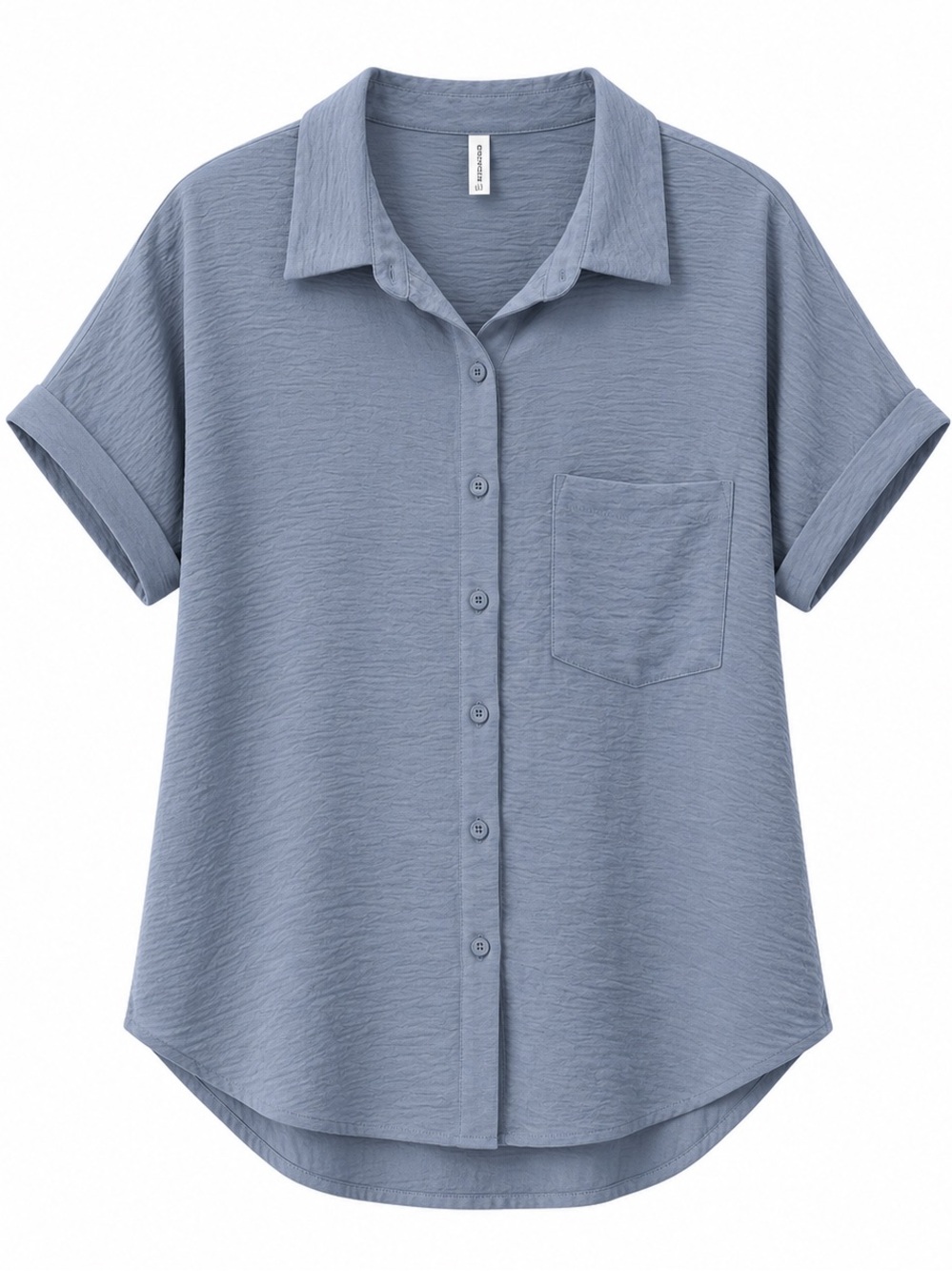 Haze Blue Button Down Blouse Short Sleeve 2XL NWOT